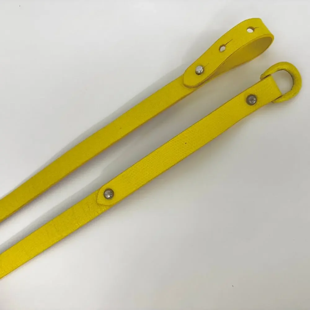 Worth Embossed Leather Waist Belt Yellow S Made in USA